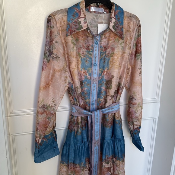 Vintage Boho Belted Romantic Maxi Dress Long Sleeve Artistic size Small - Picture 2 of 12